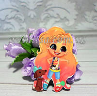 Пластиковый клеевой декор "Кукла Hairdorables -5", 4,4 х 2,9 см