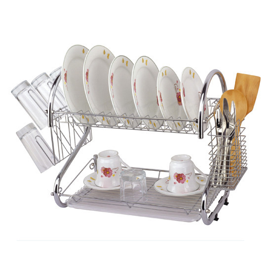 Сушарка для посуду Kamille двоярусна 55*25.5*39.5 см, фото 1
