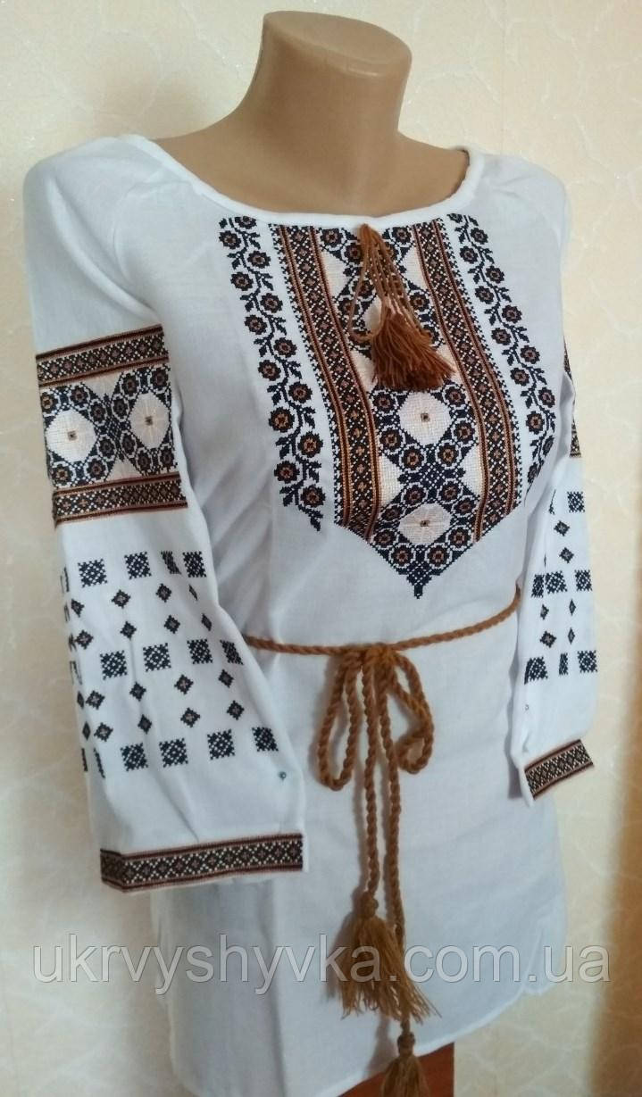 Сорочка вишиванка "Мрії Марії" коричнева