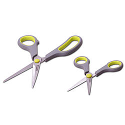 Ножиці універсальні 2пр. з нержавіючої сталі з пластиковими ручками (14см; 21.5 см)