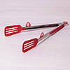 Щипці-лопатки силіконові 30.5 см з ручками з нержавіючої сталі, фото 7