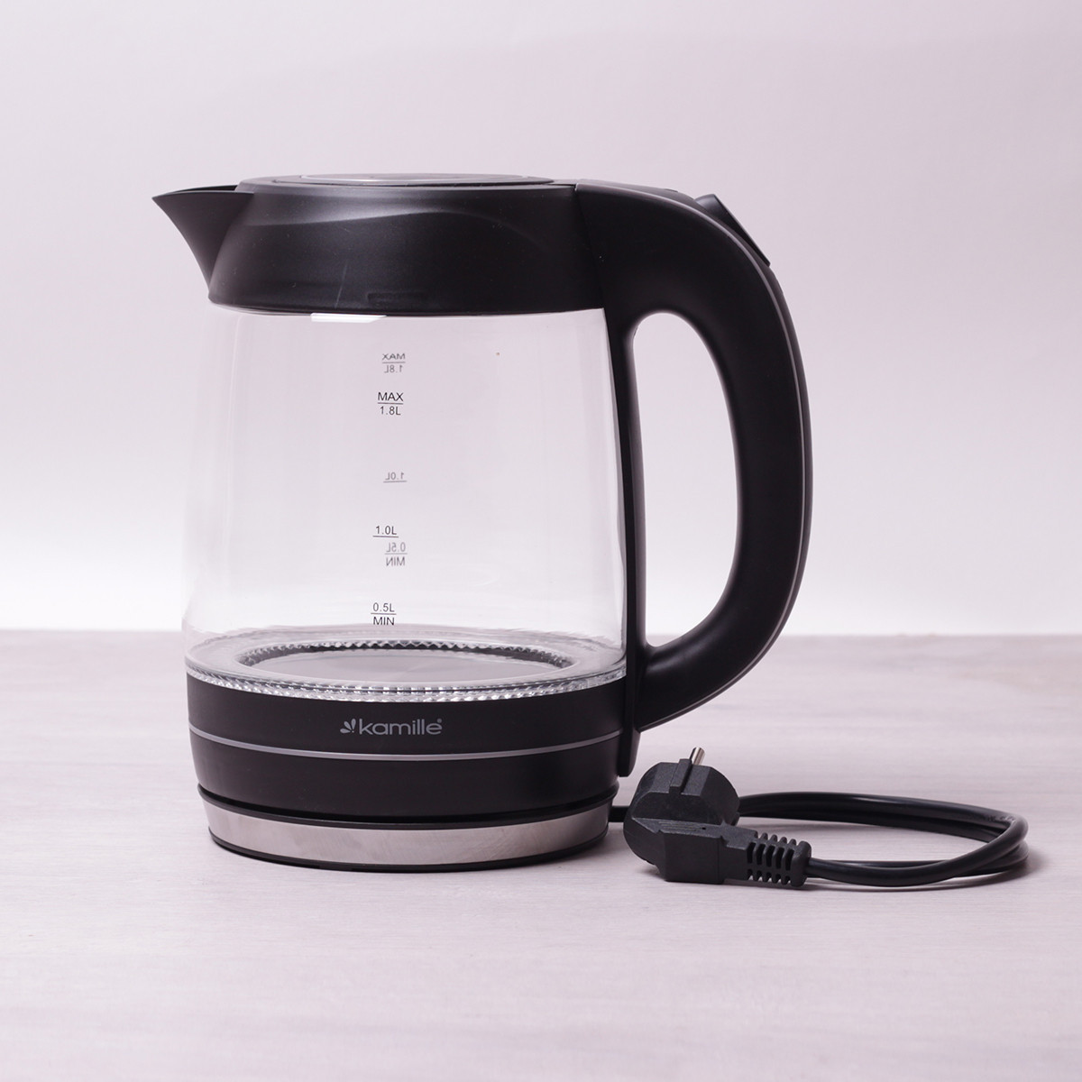 Чайник електричний Kamille 1.8 л з синім LED підсвічуванням, фото 1