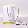 Чайник електричний Kamille 1.7 л пластиковий (білий із салатовим), фото 2