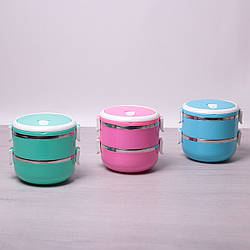 Ланч бокс подвійний Kamille 1400мл з чохлом