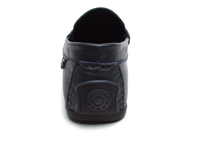 Підошва на п'яті захищає від подряпин Літні шкіряні мокасини сині з перфорацією чоловіче взуття Rosso Avangard ETHEREAL Cross Sapphire Leather