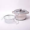 Набір посуду Kamille (каструля + друшляк) з нержавіючої сталі 3 предмета, фото 2