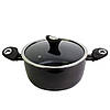 Каструля Kamille 24см з алюмінію з антипригарним покриттям Black marble і скляною кришкою, фото 2