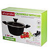 Каструля Kamille 24см з алюмінію з антипригарним покриттям Black marble і скляною кришкою, фото 7