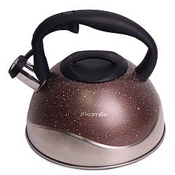 Чайник 2,8 л з нержавіючої сталі зі свистком (сірий, коричневий, чорний)