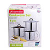 Набір каструль 6 предметів (10л, 12,5 л, 15,5 л); порожнисті ручки) з нержавіючої сталі, фото 4