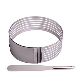 Форма для бісквіта Kamille регульована 15-22 см з отвором для нарізки і ножем