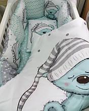 Постільний набір в ліжечко для новорожденого Тедді