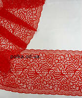 Стрейчеве мереживо "весна", ширина 18 см, колір червоний