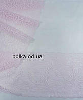 Стрейчеве мереживо "весна", ширина 18 см, колір ніжно-рожевий