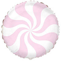 Фольгированные шары с рисунком 18" конфета пастель розовая pink FlexMetal