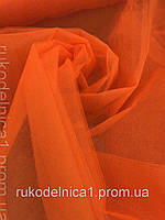 Ткань Фатин средней жесткости цвет Ярко-оранжевый 3-х метровый, Турция для пошива одежды, украшения интерьера