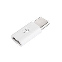 Перехідник адаптер Micro USB (мама) – Type-C (тато) microUSB to Type-C Xovo V412 Білий