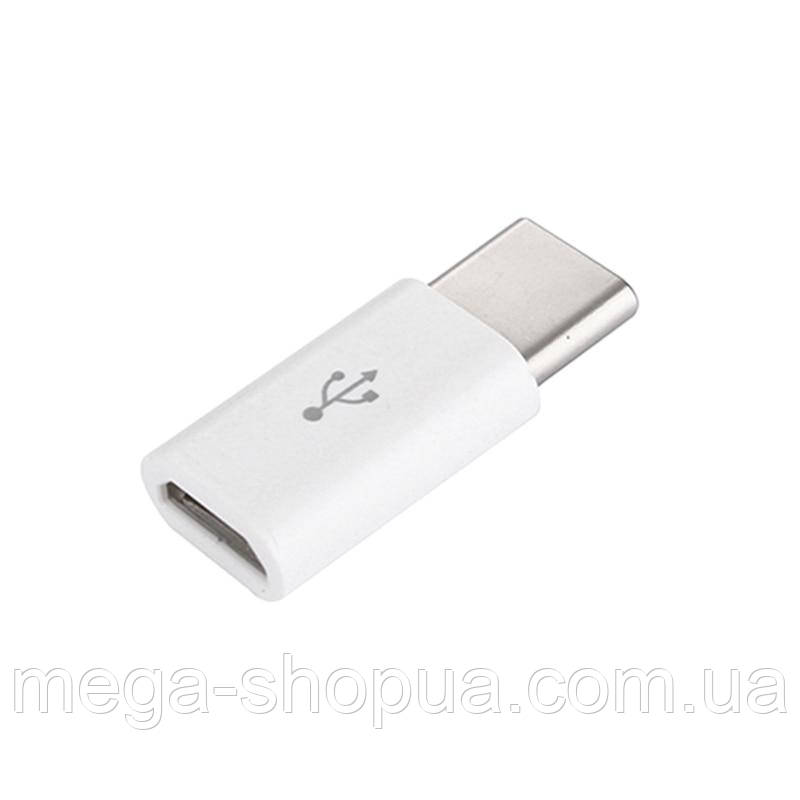 Перехідник адаптер Micro USB (мама) – Type-C (тато) microUSB to Type-C Xovo V412 Білий, фото 1