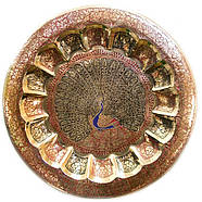 Сувенірна тарілка бронзова настінна Індія 33 см, фото 3