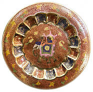 Сувенірна тарілка бронзова настінна Індія 33 см, фото 2