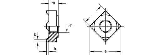 Креслення гайки DIN 928 Креслення гайки DIN 928
