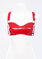 Латексний ліф без кісточок прикрашений кільцями Latex Bra With Rings