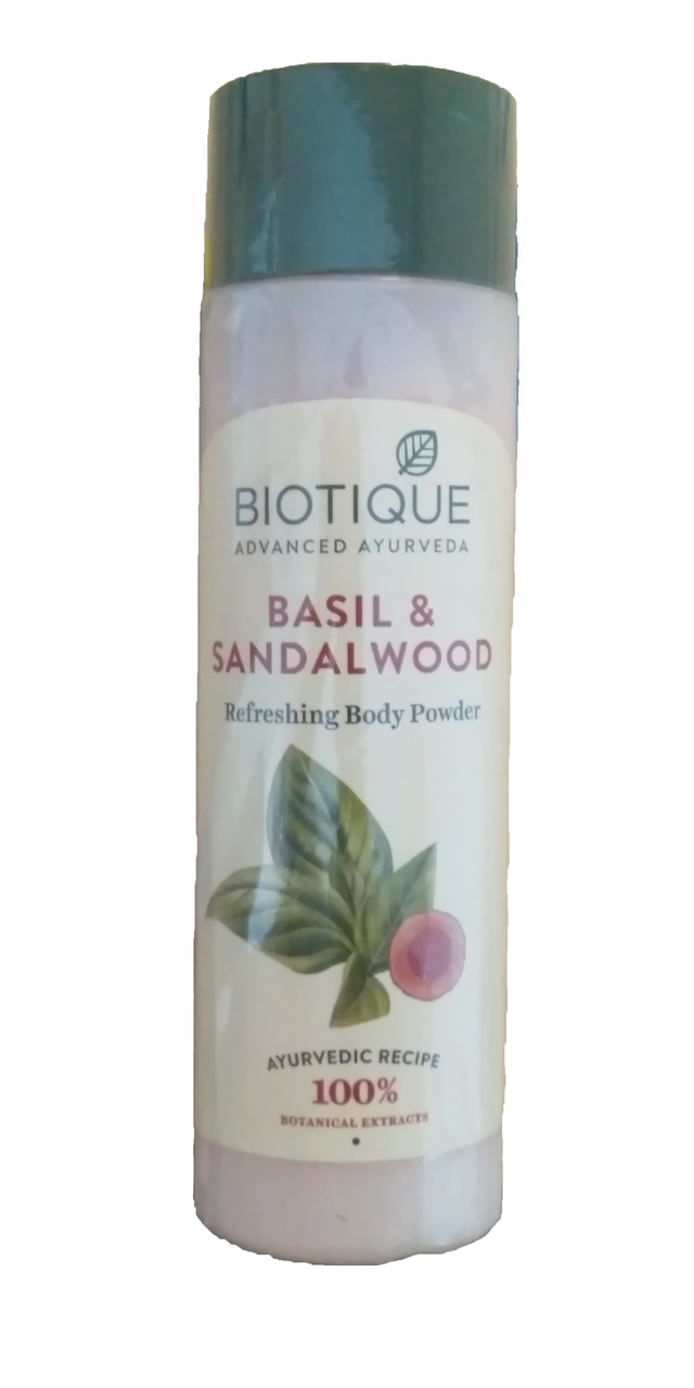 BIO BASIL&SANDAL TALK (150GM) BIOTIQUE , ТАЛЬК ДЛЯ ТІЛА БАЗИЛІК ТА САНДАЛ