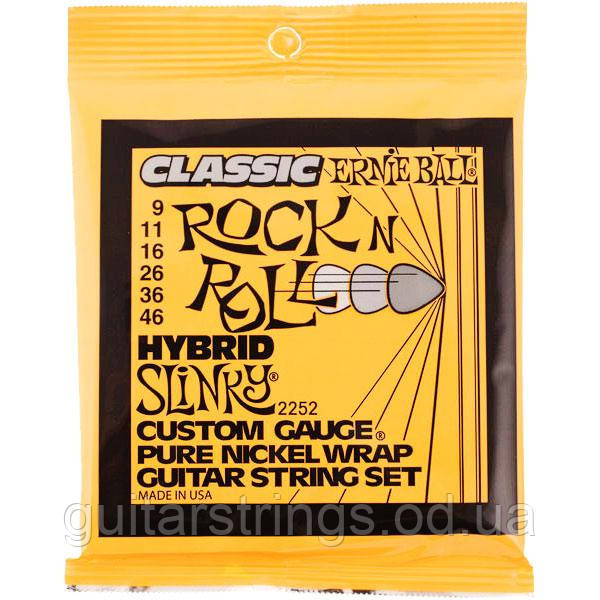 Струны Ernie Ball 2252 Pure Nickel Hybrid Slinky 9-46, фото 1