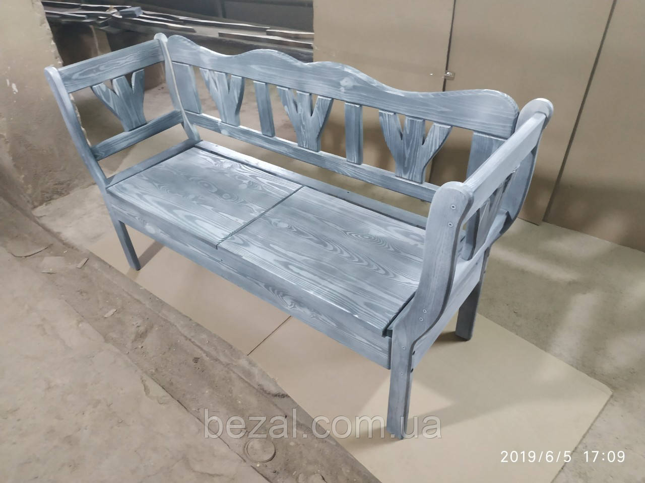 Лавка дерев'яна зі спинкою Прованс