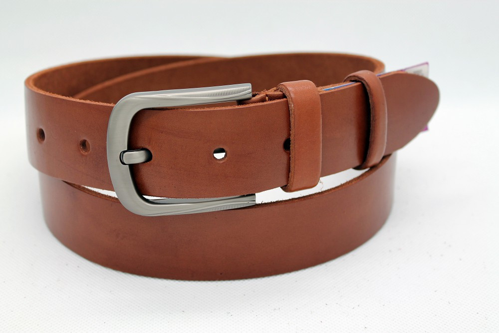 Стильний шкіряний ремінь 40 мм рудий