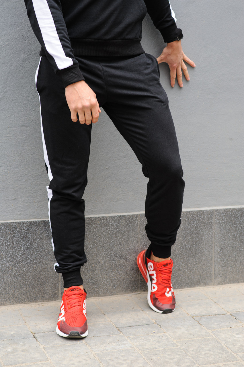 Черные Спортивные Штаны с Лампасами Мужские / Мужские Спортивные Брюки ...