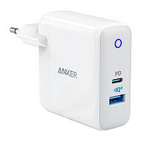 Мережевий зарядний пристрій Anker PowerPort PD+ 2 33 W 1*Type-C PD&1*USB PIQ2.0 White