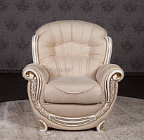 М'яке крісло в класичному стилі "Джове" під замовлення від виробника, каркас з натурального дерева