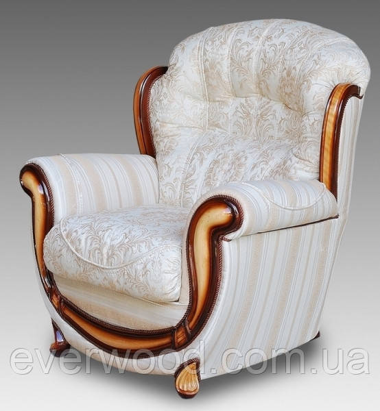 Мягкое кресло в классическом стиле "Джове" под заказ от производителя, каркас из натурального дерева - фото 5 - id-p981195514