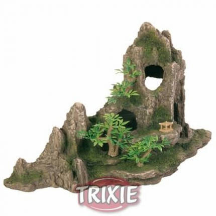 Декорація для акваріума Trixie Скеля із печерою і рослинами 27,5х13х16,5 см, фото 2