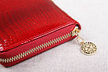 Жіночий шкіряний гаманець на блискавці Cossroll темно-червоний A14071-3124-1, фото 2