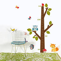 Виниловая наклейка Дерево ростомер (линейка роста наклейка на стену в детскую) глянцева 640х1400 мм