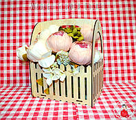 Декоративная Деревянная Корзинка Элит для оформления цветов букетов дерев'яна корзина для квітів