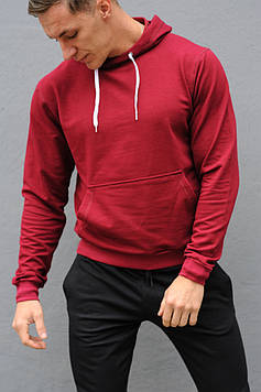 Бордове чоловіче повсякденне худі демісезонне (худі з капюшоном, кофта, кенгурушка) на весну осінь