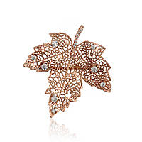 Брошка Листочок ХР Gold filled 18k Рожеве золото. Розмір 26 х 24 мм.