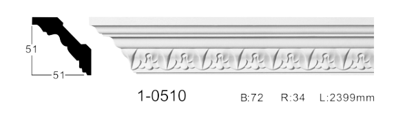 Карниз стельовий з орнаментом Classic Home 1-0510, ліпний декор з поліуретану