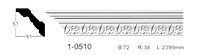 Карниз потолочный с орнаментом Classic Home 1-0510, лепной декор из полиуретана