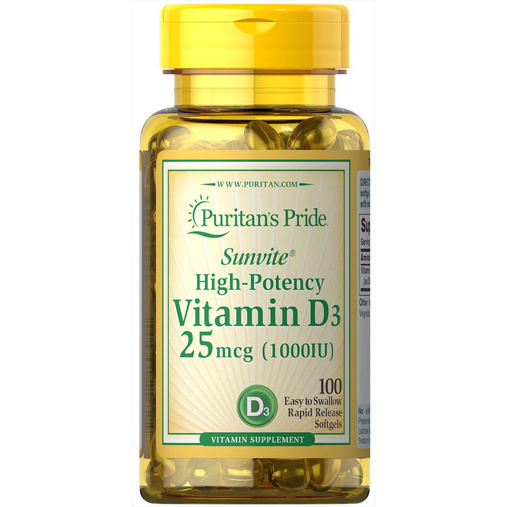 Вітаміни Puritan's Pride VITAMIN D-3 25мкг 1000 IU 100 капсул