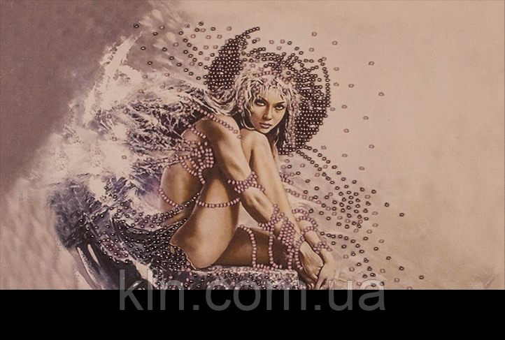 Вишивання картин на тканини бісером FLF-005 Дівчина ангел 20*30 Чарівна країна якісний, фото 1