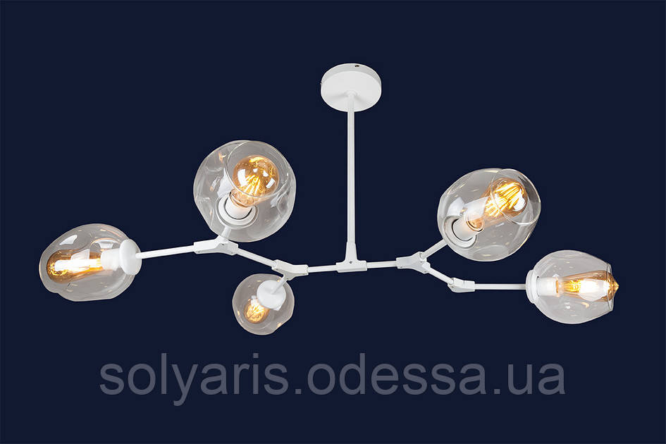 Люстра молекула 756LPR0231-5 WH+CL
