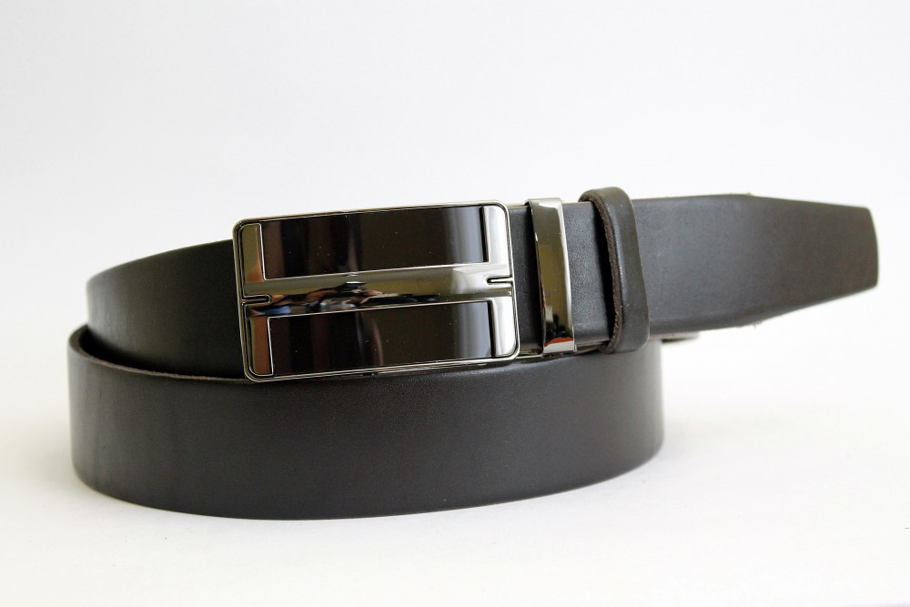 Шкіряний ремінь автомат 40 мм  темно-коричневий 