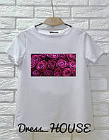 Женская футболка с принтом розы