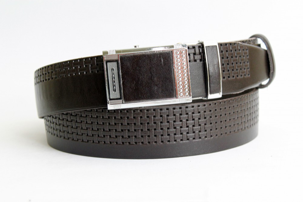 Шкіряний ремінь автомат 40 мм  коричневий 