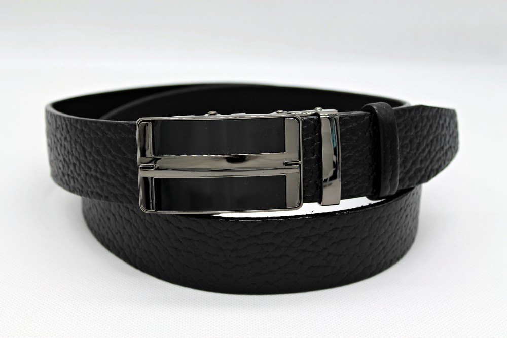 Шкіряний ремінь автомат 40 мм  чорний  Італія