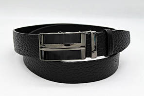 Шкіряний ремінь автомат 40 мм  чорний  Італія